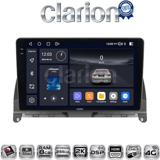 CLARION GL75265 Οθόνη OEM Multimedia Αυτοκινήτου για MERCEDES C CLASS (W204) 2007>2011 (CarPlay/AndroidAuto/BT/GPS/WIFI/GPRS)