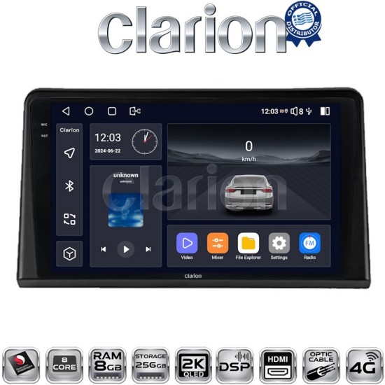 CLARION GL75326 Οθόνη OEM Multimedia Αυτοκινήτου για Renault Express 2023 > (CarPlay/AndroidAuto/BT/GPS/WIFI/GPRS)