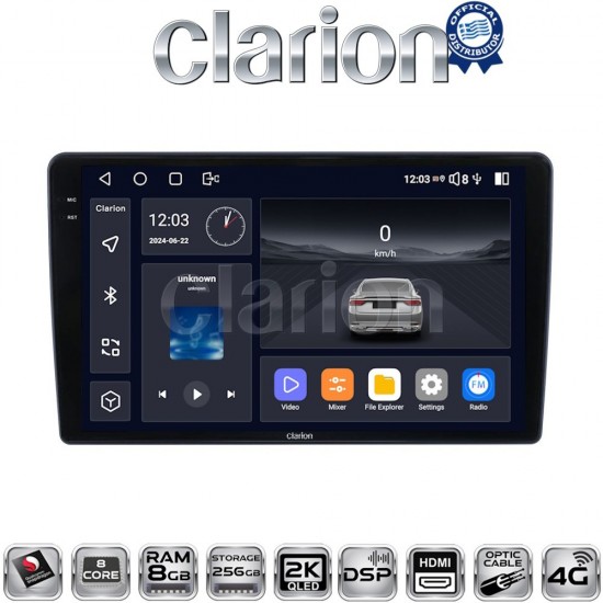 CLARION GL75409 Οθόνη OEM Multimedia Αυτοκινήτου για Hyundai H1 2010 > 2018 (CarPlay/AndroidAuto/BT/GPS/WIFI/GPRS)
