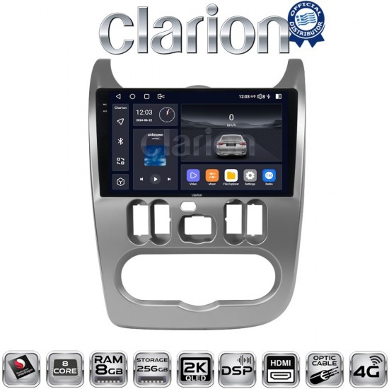 CLARION GL75432 Οθόνη OEM Multimedia Αυτοκινήτου για DACIA DUSTER 2006>2012 (CarPlay/AndroidAuto/BT/GPS/WIFI/GPRS)