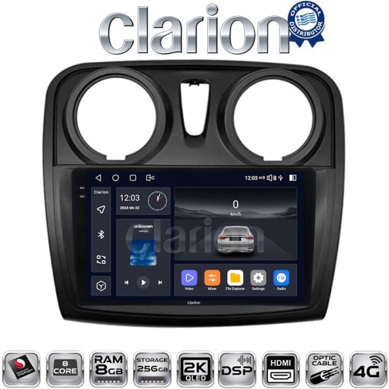 CLARION GL75457 Οθόνη OEM Multimedia Αυτοκινήτου για Dacia Santero 2012 > 2019 (CarPlay/AndroidAuto/BT/GPS/WIFI/GPRS)