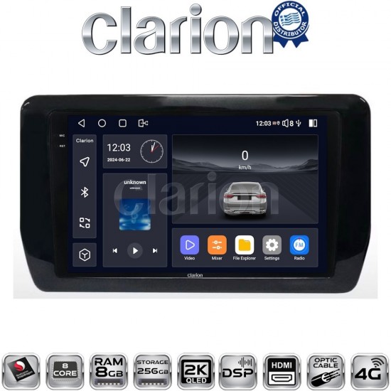 CLARION GL75572 Οθόνη OEM Multimedia Αυτοκινήτου για TOYOTA RAV 4 2019 > (CarPlay/AndroidAuto/BT/GPS/WIFI/GPRS)