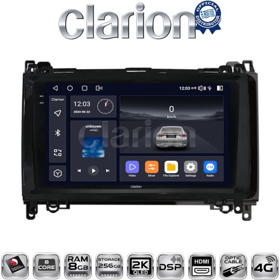 CLARION GL75668 Οθόνη OEM Multimedia Αυτοκινήτου για MERCEDES A(W169),B(W245) - SPRINTER - VITO (CarPlay/AndroidAuto/BT/GPS/WIFI/GPRS)