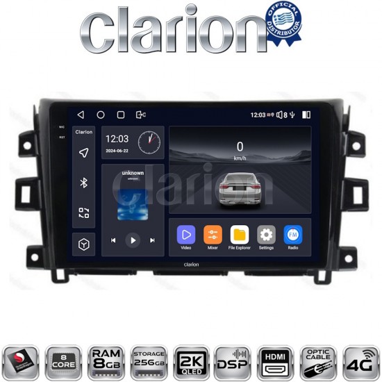 CLARION GL75716 Οθόνη OEM Multimedia Αυτοκινήτου για Nissan Navara D23 2016> (CarPlay/AndroidAuto/BT/GPS/WIFI/GPRS)