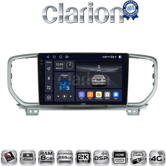 CLARION GL75938 Οθόνη OEM Multimedia Αυτοκινήτου για KIA SPORTAGE 2019> (CarPlay/AndroidAuto/BT/GPS/WIFI/GPRS)