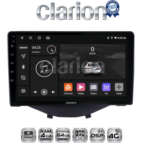 CLARION GL72564B Οθόνη OEM Multimedia Αυτοκινήτου για Toyota Aygo 2014 > Citroen C1 2014 > Peugeot 107 2014 > (CarPlay/AndroidAuto/BT/GPS/WIFI/GPRS)