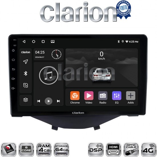 CLARION GL74564B Οθόνη OEM Multimedia Αυτοκινήτου για Toyota Aygo 2014 > Citroen C1 2014 > Peugeot 107 2014 > (CarPlay/AndroidAuto/BT/GPS/WIFI/GPRS)