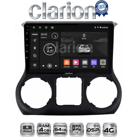 CLARION GL72745B Οθόνη OEM Multimedia Αυτοκινήτου για Jeep Wrangler 2011 > 2017 (CarPlay/AndroidAuto/BT/GPS/WIFI/GPRS)