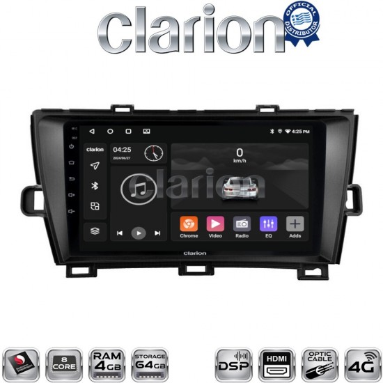 CLARION GL74561B Οθόνη OEM Multimedia Αυτοκινήτου για Toyota Prius 2009 > 2015 (CarPlay/AndroidAuto/BT/GPS/WIFI/GPRS)