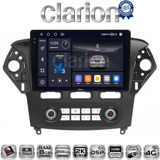 CLARION GL75368C Οθόνη OEM Multimedia Αυτοκινήτου για Ford Mondeo 2010 > 2013 (CarPlay/AndroidAuto/BT/GPS/WIFI/GPRS)