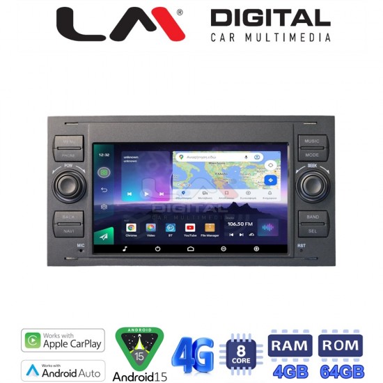 LM Digital - LM Q8140 GPS Οθόνη OEM Multimedia Αυτοκινήτου για Ford C-Max '02-'07 Fiesta '06-'08 Focus '05-'07 Fusion '06-'11 Galaxy '07-'11 Kuga '07-'12 S-Max '08-'12 Transit '07-12 Transit Connect '07-12 (CarPlay/AndroidAuto/BT/GPS/WIFI/GPRS)