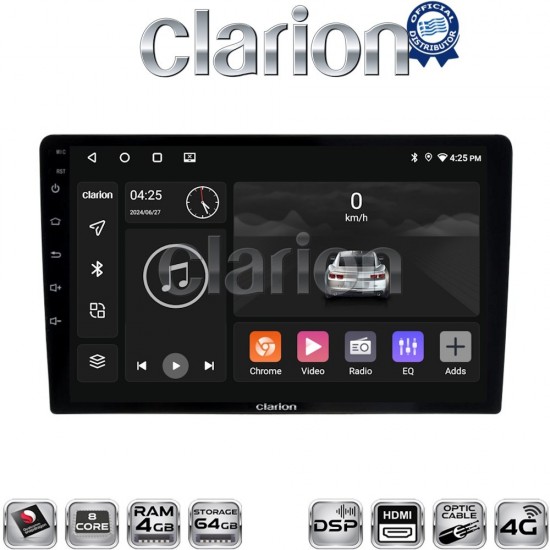 CLARION GL74208 Οθόνη OEM Multimedia Αυτοκινήτου για Toyota Auris 2013 > 2015 (CarPlay/AndroidAuto/BT/GPS/WIFI/GPRS)