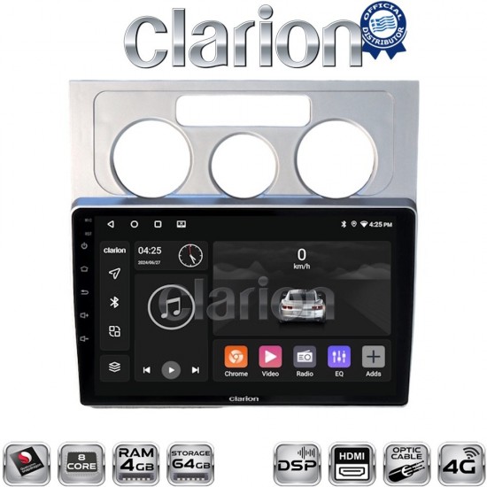 CLARION GL74512 Οθόνη OEM Multimedia Αυτοκινήτου για VW Touran 2003 > 2010 (CarPlay/AndroidAuto/BT/GPS/WIFI/GPRS)