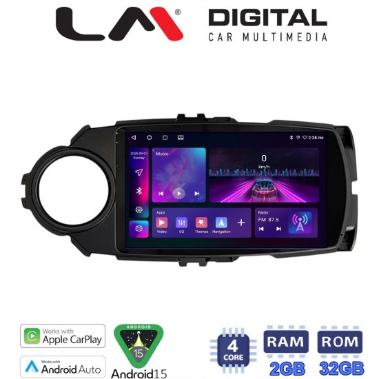 LM Digital - LM ZA4454B GPS Οθόνη OEM Multimedia Αυτοκινήτου για Toyota Yaris 2015 > 2019 (CarPlay/AndroidAuto/BT/GPS/WIFI/GPRS)