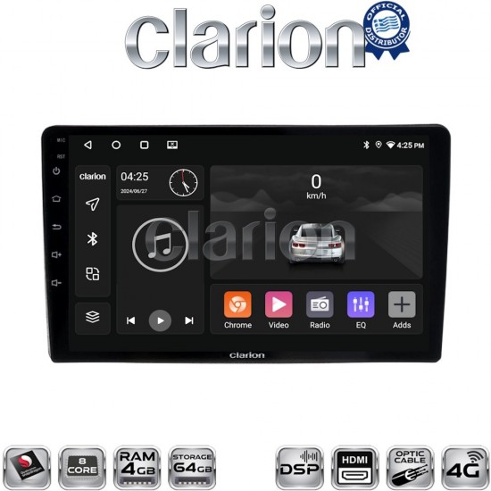 CLARION GL74402UP Οθόνη OEM Multimedia Αυτοκινήτου για Toyota Yaris 1999 > 2005 (CarPlay/AndroidAuto/BT/GPS/WIFI/GPRS)