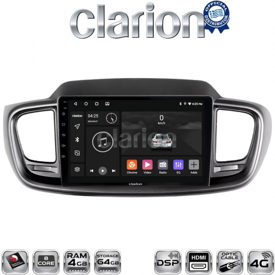 CLARION GL74224 Οθόνη OEM Multimedia Αυτοκινήτου για Kia Sorento 2013 > 2020 (CarPlay/AndroidAuto/BT/GPS/WIFI/GPRS)