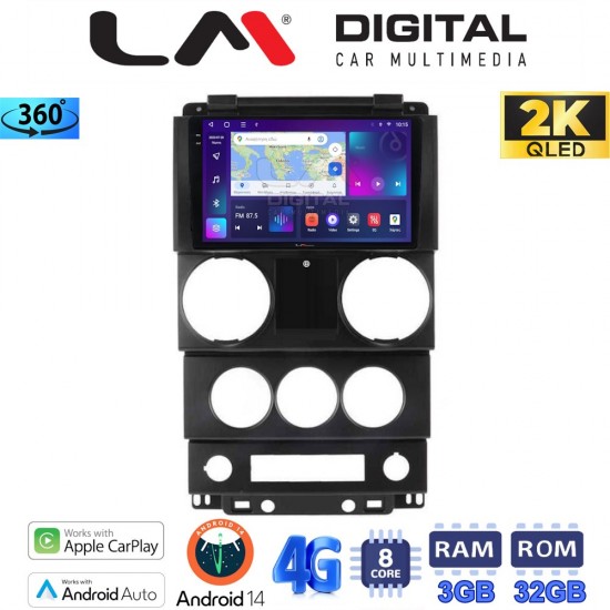 LM Digital - LM ZD8748C GPS Οθόνη OEM Multimedia Αυτοκινήτου για Jeep Wrangler 2007 > 2011 (CarPlay/AndroidAuto/BT/GPS/WIFI/GPRS)