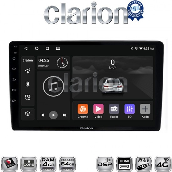 CLARION GL74238 Οθόνη OEM Multimedia Αυτοκινήτου για Ford Focus 07 > 11 - Mondeo 07 > 14 – Galaxy 07 > 14 – S-Max 08 > 14 (CarPlay/AndroidAuto/BT/GPS/WIFI/GPRS)