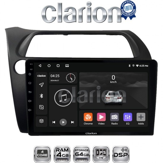 CLARION GL32744 Οθόνη OEM Multimedia Αυτοκινήτου για HONDA CIVIC 3/5D 2006-2012 (CarPlay/AndroidAuto/BT/GPS/WIFI/GPRS)