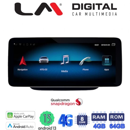 LM Digital - LM JFK337M12 464 Οθόνη OEM Multimedia Αυτοκινήτου για Mercedes A ClassCLA Class ( W176)GLA class (X256)2013 > 2017 (CarPlay/AndroidAuto/BT/GPS/WIFI/GPRS)