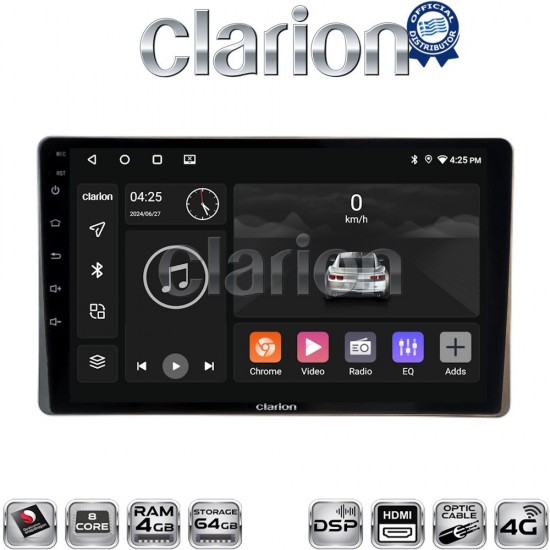 CLARION GL74754 Οθόνη OEM Multimedia Αυτοκινήτου για Toyota Yaris 2023 > (CarPlay/AndroidAuto/BT/GPS/WIFI/GPRS)