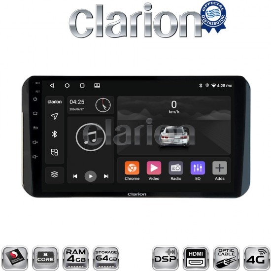 CLARION GL74754H Οθόνη OEM Multimedia Αυτοκινήτου για Toyota Yaris 2023 >high version (CarPlay/AndroidAuto/BT/GPS/WIFI/GPRS)