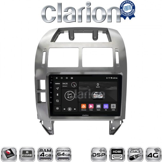 CLARION GL74582S Οθόνη OEM Multimedia Αυτοκινήτου για VW Polo 2002 > 2009 (CarPlay/AndroidAuto/BT/GPS/WIFI/GPRS)