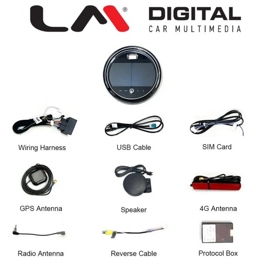 LM Digital - LM JFK8754 Οθόνη OEM Multimedia Αυτοκινήτου για ΜΙΝΙ COUNTRYMAN (F60) 2017 > 2022 (CarPlay/AndroidAuto/BT/GPS/WIFI/GPRS)