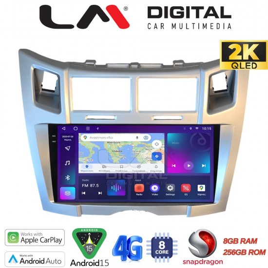 LM Digital - LM ZQ8085S GPS Οθόνη OEM Multimedia Αυτοκινήτου για Toyota Yaris 2006 > 2011 (CarPlay/AndroidAuto/BT/GPS/WIFI/GPRS)