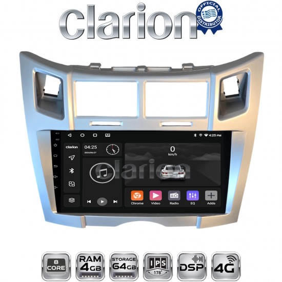 CLARION GL72085S Οθόνη OEM Multimedia Αυτοκινήτου για Toyota Yaris 2006 > 2011 (CarPlay/AndroidAuto/BT/GPS/WIFI/GPRS)