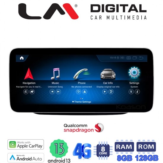LM Digital - LM JFK510 8128 Οθόνη OEM Multimedia Αυτοκινήτου για Mercedes GLC/C class W205/V Class 2016 > 2019 με εργοστασιακό σύστημα NTG 5.0 (CarPlay/AndroidAuto/BT/GPS/WIFI/GPRS)