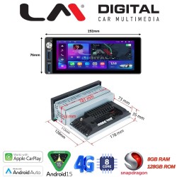 LM Digital - LM T8555 GPS Οθόνη OEM Multimedia Αυτοκινήτου για (CarPlay/AndroidAuto/BT/GPS/WIFI/GPRS)