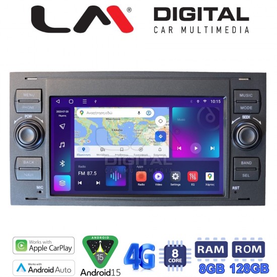LM Digital - LM T8140 GPS Οθόνη OEM Multimedia Αυτοκινήτου για Ford C-Max '02-'07 Fiesta '06-'08 Focus '05-'07 Fusion '06-'11 Galaxy '07-'11 Kuga '07-'12 S-Max '08-'12 Transit '07-12 Transit Connect '07-12 (CarPlay/AndroidAuto/BT/GPS/WIFI/GPRS)