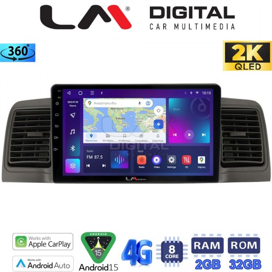 LM Digital - LM ZB8010 GPS Οθόνη OEM Multimedia Αυτοκινήτου για Toyota Corolla 2000-2007 (CarPlay/AndroidAuto/BT/GPS/WIFI/GPRS)