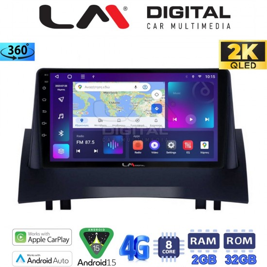 LM Digital - LM ZB8138 GPS Οθόνη OEM Multimedia Αυτοκινήτου για Renault Megane2 2002 > 2008 (CarPlay/AndroidAuto/BT/GPS/WIFI/GPRS)