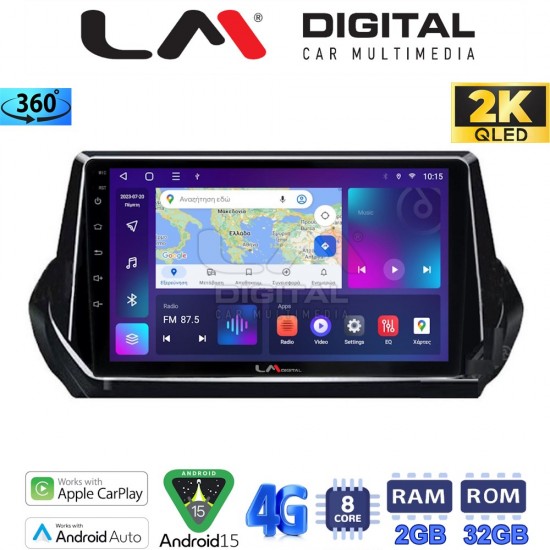 LM Digital - LM ZB8375 GPS Οθόνη OEM Multimedia Αυτοκινήτου για PEUGEOT 208-2008 2012> (CarPlay/AndroidAuto/BT/GPS/WIFI/GPRS)