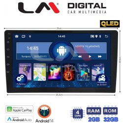 LM Digital - LM N4910Q GPS Οθόνη universal tablet style Multimedia Αυτοκινήτου 10inch (CarPlay/AndroidAuto/BT/GPS/WIFI)