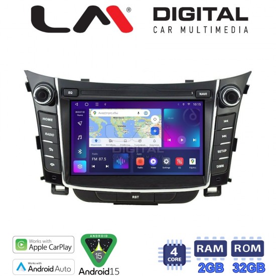 LM Digital - LM V4156 GPS Οθόνη OEM Multimedia Αυτοκινήτου για HYUNDAI I30 2012 > 2016 (CarPlay/AndroidAuto/BT/GPS/WIFI/GPRS)