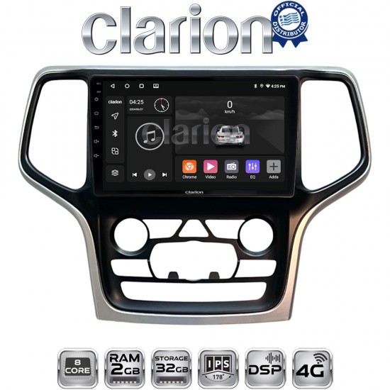 CLARION GL71534A Οθόνη OEM Multimedia Αυτοκινήτου για Jeep Grand Cherokee 2014 > 2019 (CarPlay/AndroidAuto/BT/GPS/WIFI/GPRS)