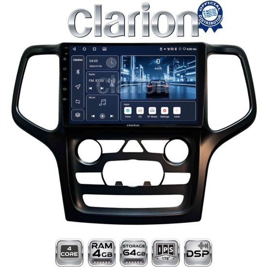 CLARION GL32537B Οθόνη OEM Multimedia Αυτοκινήτου για Jeep Grand Cherokee 2014 > 2019 (CarPlay/AndroidAuto/BT/GPS/WIFI/GPRS)