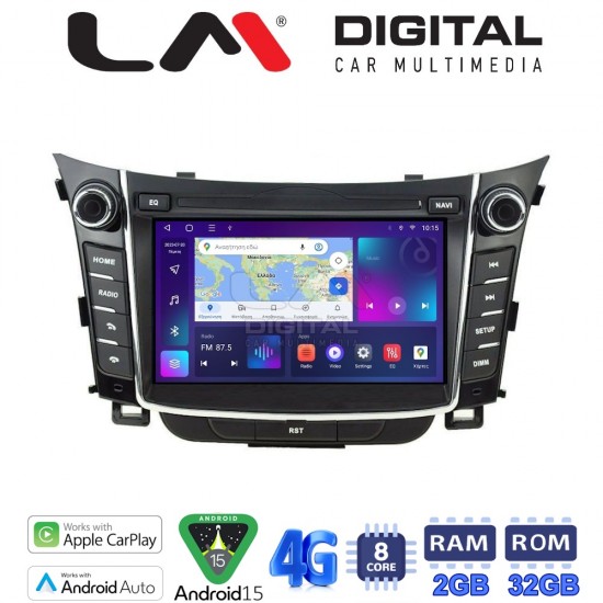 LM Digital - LM E8156 GPS Οθόνη OEM Multimedia Αυτοκινήτου για HYUNDAI I30 2012 > 2016 (CarPlay/AndroidAuto/BT/GPS/WIFI/GPRS)