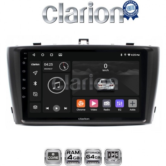 CLARION GL52027 Οθόνη OEM Multimedia Αυτοκινήτου για TOYOTA AVENSIS T27 2009 > 2016 (CarPlay/AndroidAuto/BT/GPS/WIFI/GPRS)