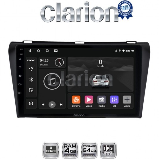 CLARION GL52034 Οθόνη OEM Multimedia Αυτοκινήτου για MAZDA 3 2009>2014 (CarPlay/AndroidAuto/BT/GPS/WIFI/GPRS)