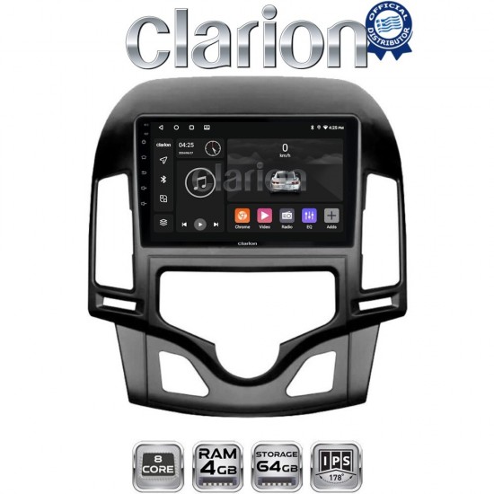 CLARION GL52043CL Οθόνη OEM Multimedia Αυτοκινήτου για HYUNDAI i30 2007-2012 (CarPlay/AndroidAuto/BT/GPS/WIFI/GPRS)