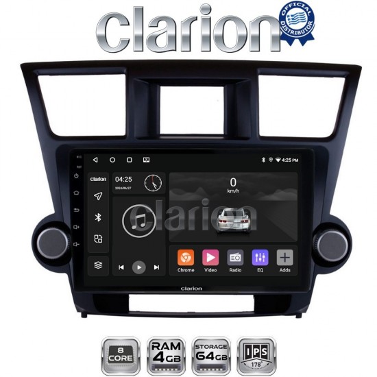 CLARION GL52089 Οθόνη OEM Multimedia Αυτοκινήτου για Toyota Highlander 2008 > 2015 (CarPlay/AndroidAuto/BT/GPS/WIFI/GPRS)