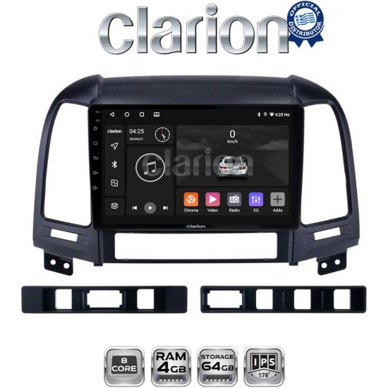 CLARION GL52239 Οθόνη OEM Multimedia Αυτοκινήτου για Hyundai SantaFe 2006 > 2013 (CarPlay/AndroidAuto/BT/GPS/WIFI/GPRS)