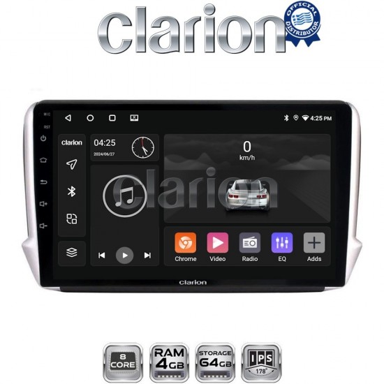 CLARION GL52374 Οθόνη OEM Multimedia Αυτοκινήτου για PEUGEOT 208-2008 2012> (CarPlay/AndroidAuto/BT/GPS/WIFI/GPRS)