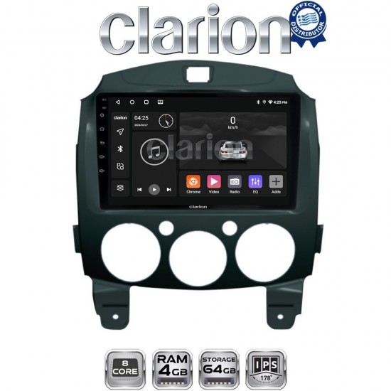 CLARION GL52430 Οθόνη OEM Multimedia Αυτοκινήτου για MAZDA 2 2007>2014 (CarPlay/AndroidAuto/BT/GPS/WIFI/GPRS)