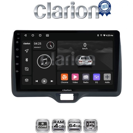 CLARION GL52554H Οθόνη OEM Multimedia Αυτοκινήτου για Toyota Yaris 2020 > 2023 (CarPlay/AndroidAuto/BT/GPS/WIFI/GPRS)