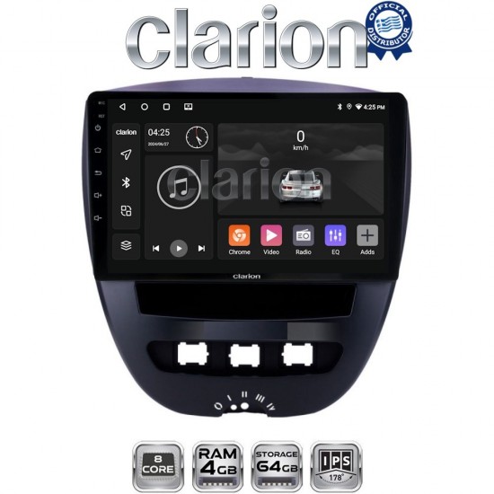 CLARION GL52560 Οθόνη OEM Multimedia Αυτοκινήτου για Aygo & C1 & 107 '05>'14 (CarPlay/AndroidAuto/BT/GPS/WIFI/GPRS)
